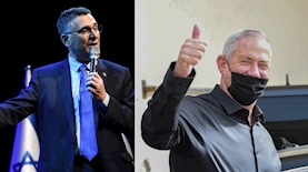 בני גנץ וגדעון סער, צילום: אבשלום ששוני וגילי יערי פלאש 90